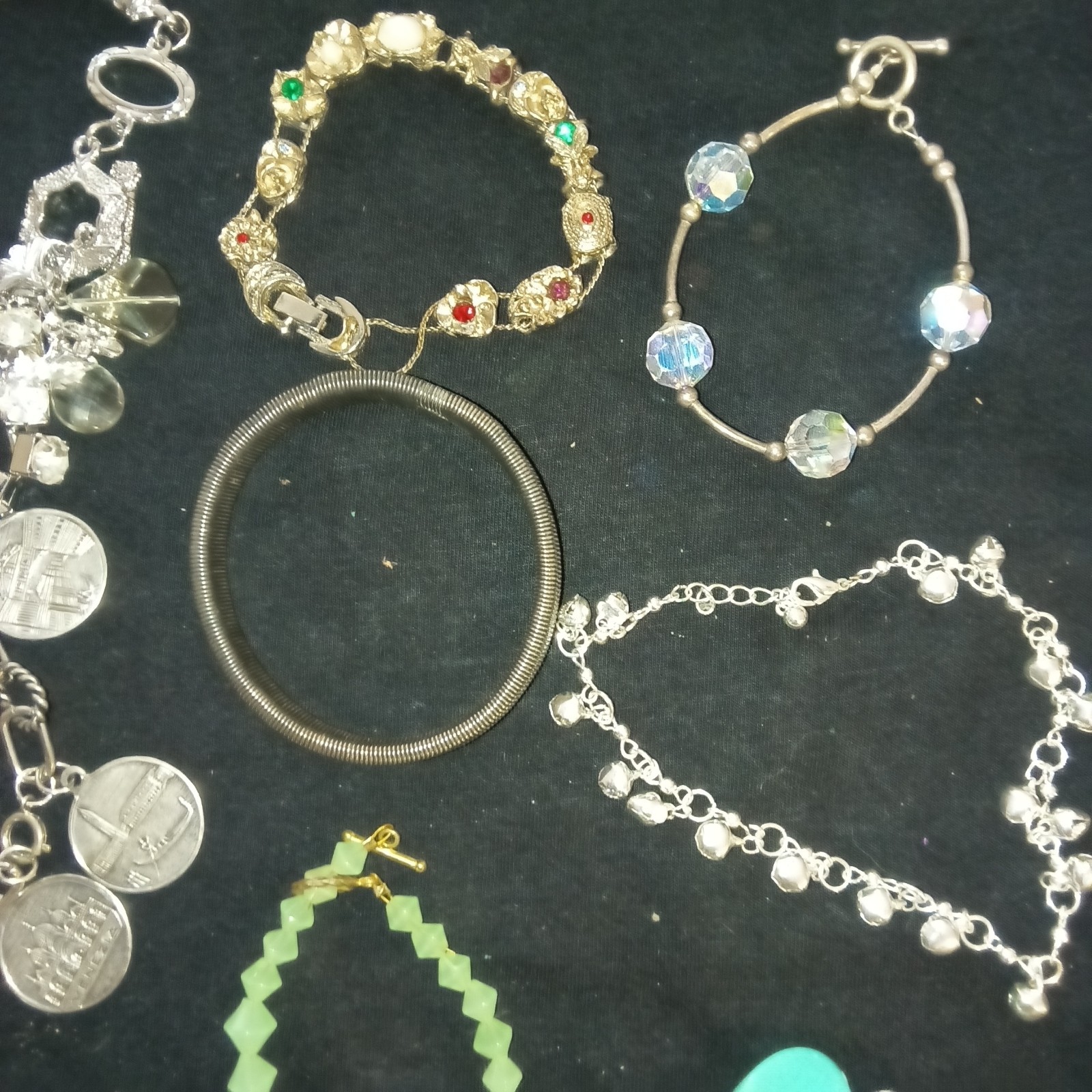 12 Vintage Bracelets Lot, 2 Bangle, 1 Charm And 9 Other Varies Styles!