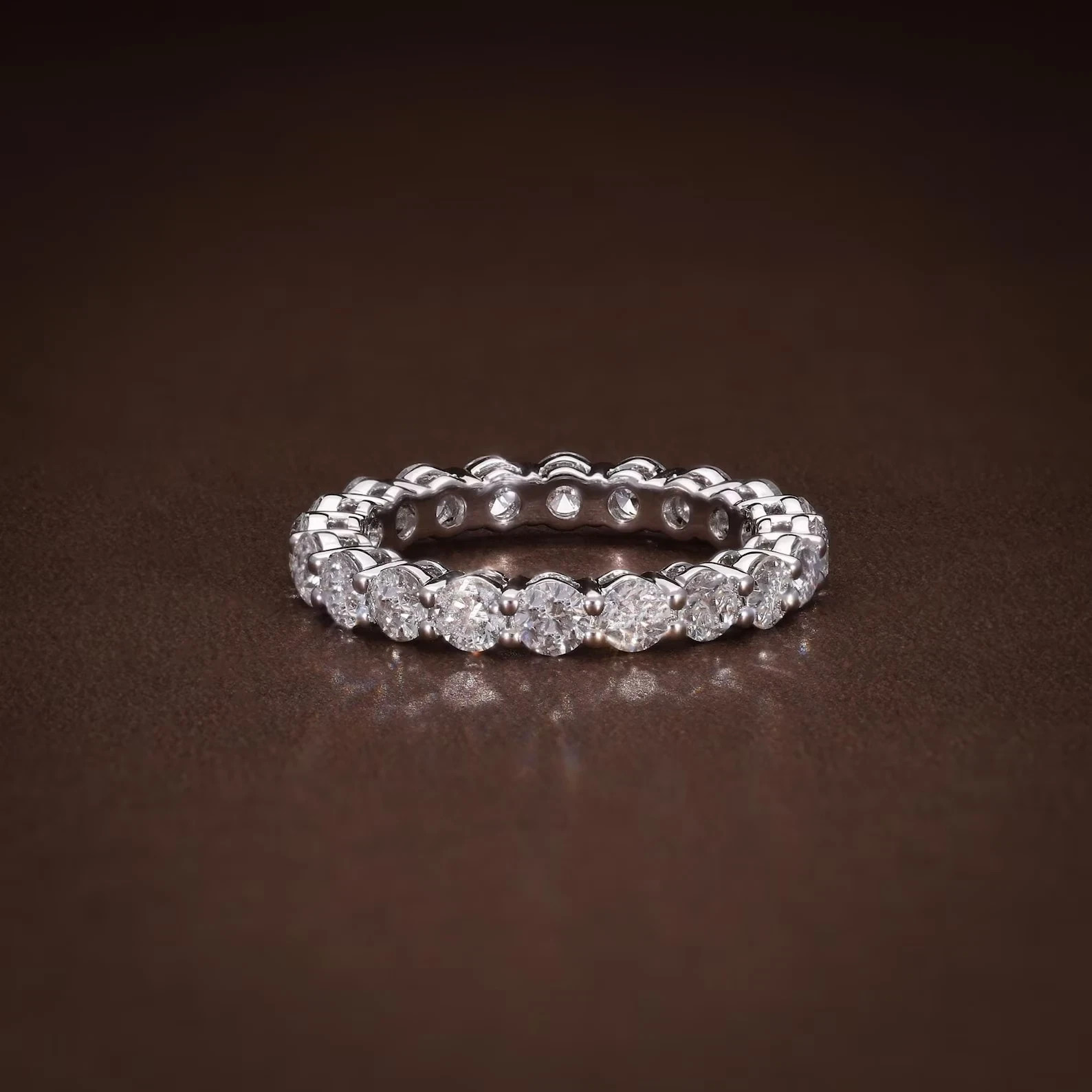 2Ct Round Cut Simulated Diamond Women’s Full Eternity Ring 14k White Gold Plated