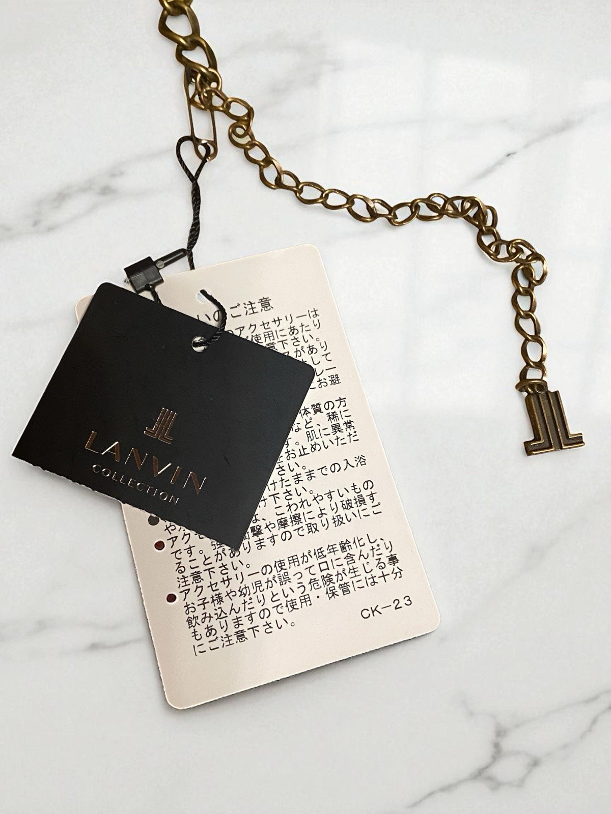 MINT LANVIN Women Necklace Crystals Metal Party Ribbon Charm