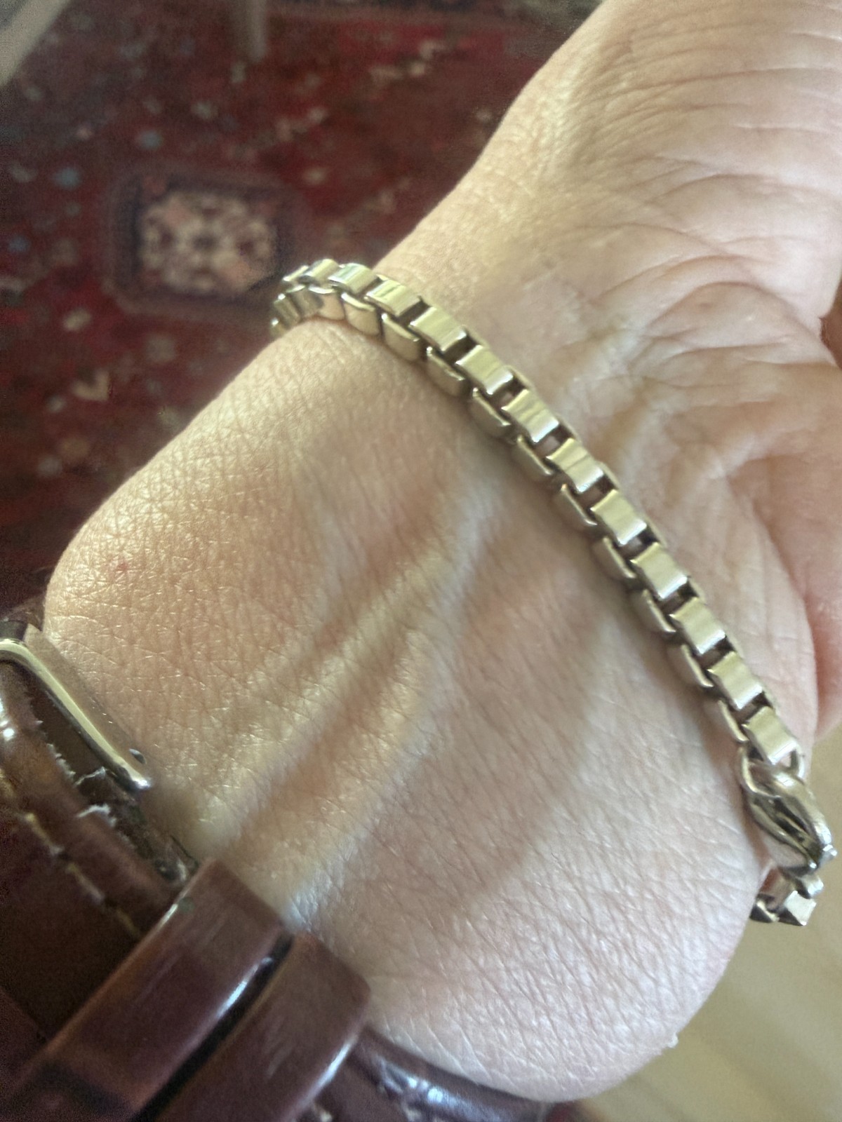 TIFFANY&Co. Venetian link ID Bracelet Silver Ladies [Used] 8″