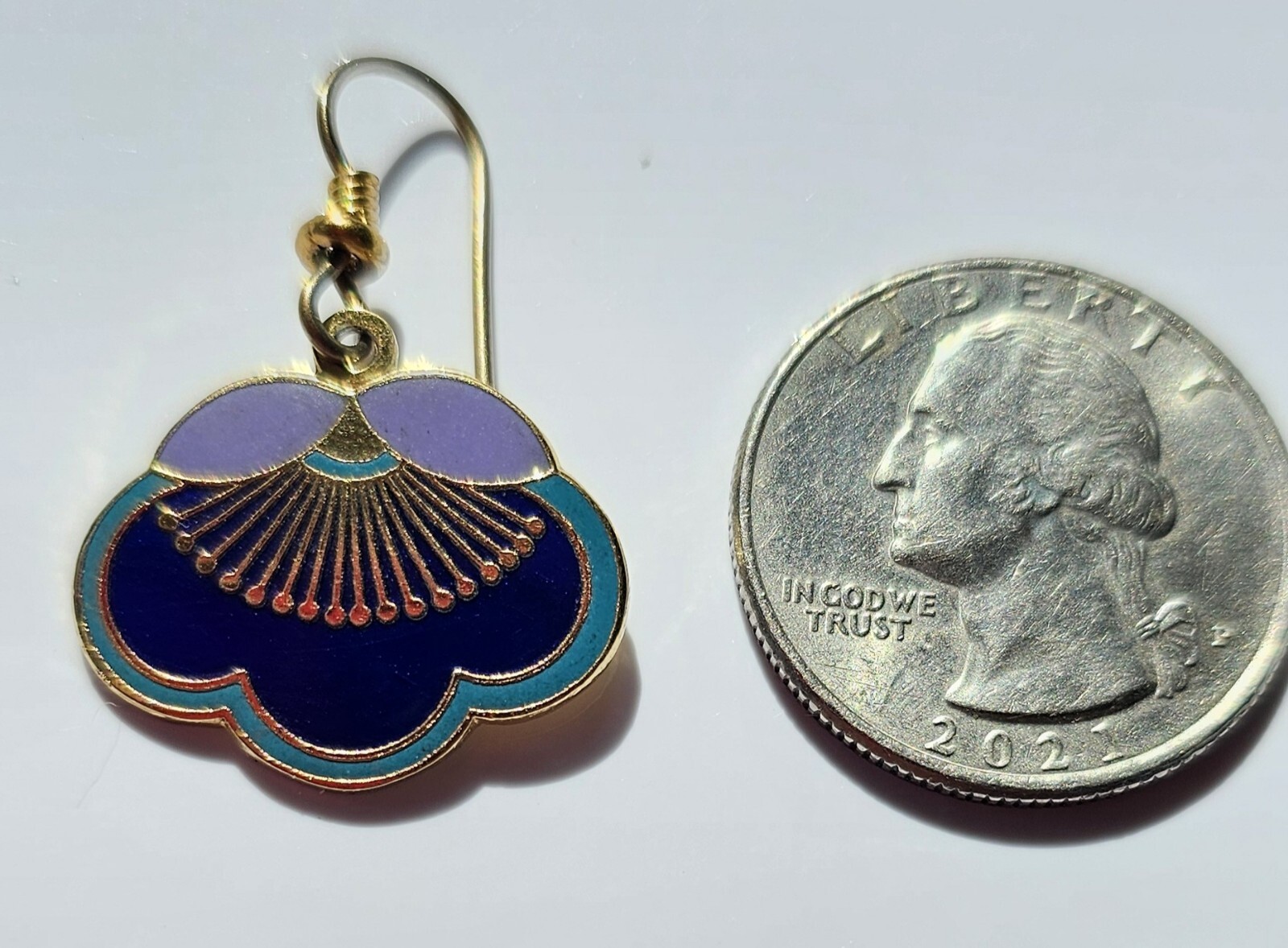 Laurel Burch PLUM BLOSSOM hook Style Earrings