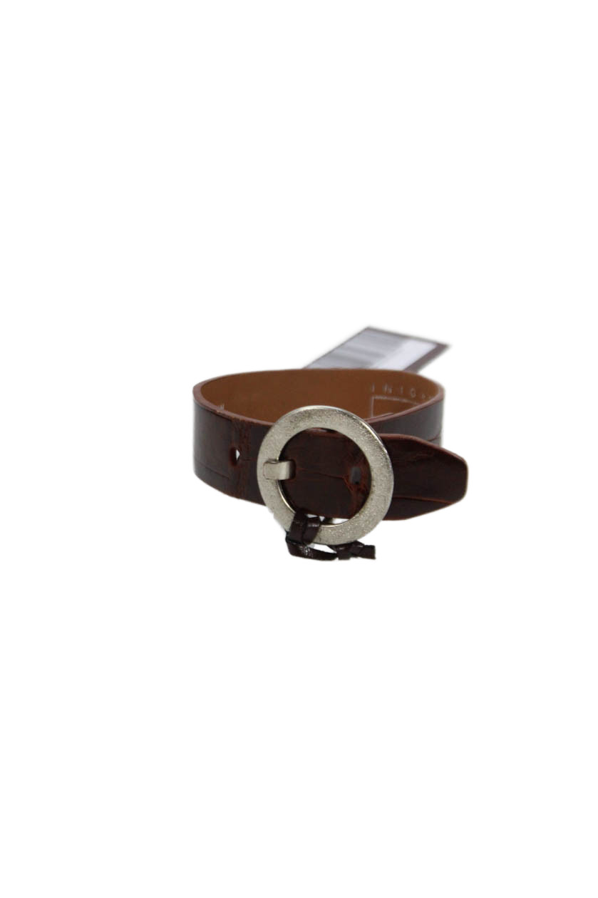 Tardini Unisex Adults American Alligator Buckle Bracelet Brown Size OS