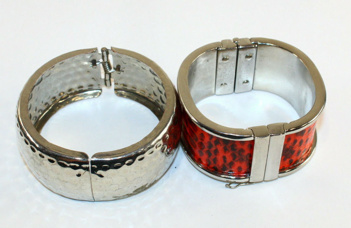 3 Heavy Chunky Wide Clasp Bracelet Faux Leather Fashion Jewelry