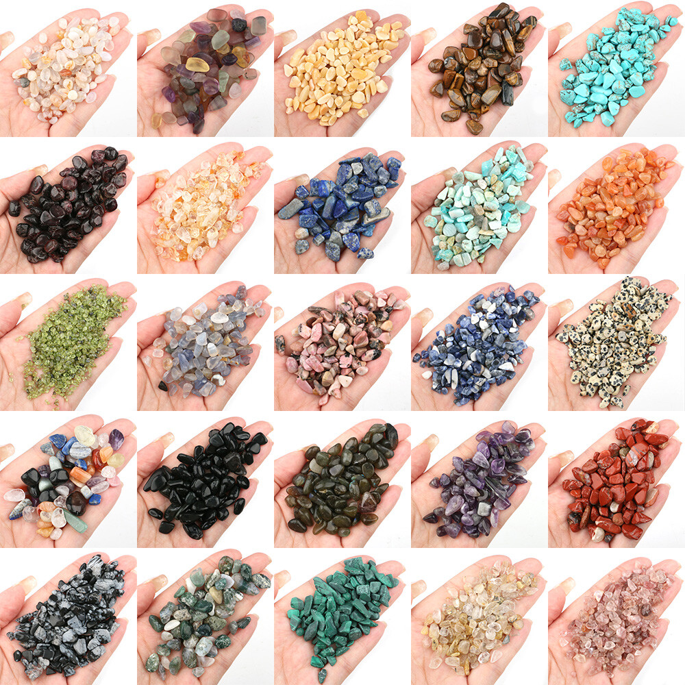 100g Gemstone Polished Chips Crushed Tumbled Stone Crystal Healing Embellishment