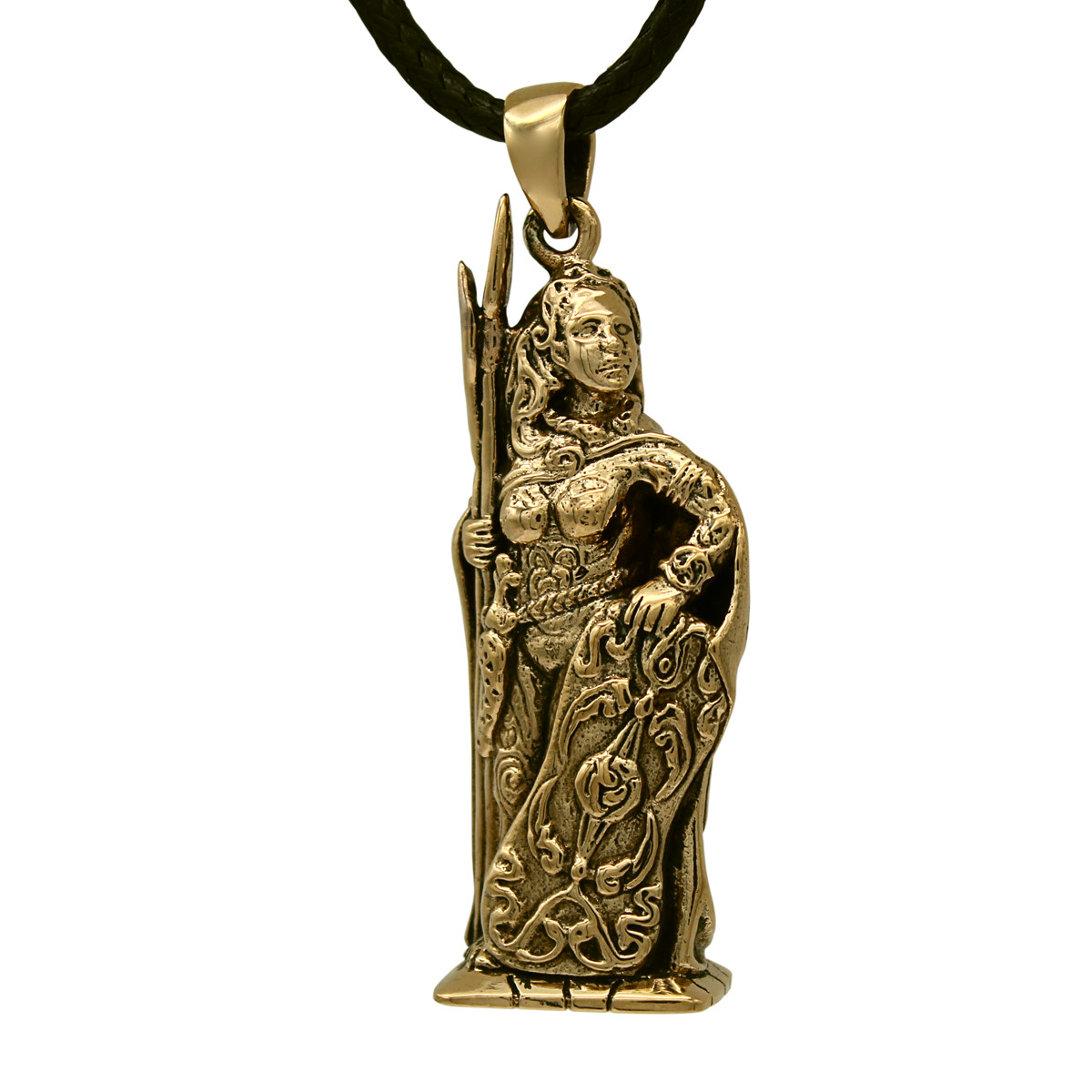 Bronze Morrigan Pendant Dryad Design – Celtic Raven Goddess Wiccan Pagan Jewelry