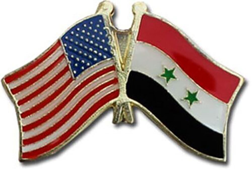 Pack of 3 USA & Syria Friendship Combination Motorcycle Hat Cap Lapel Pin