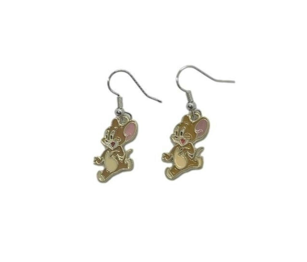 Tom And Jerry Cartoon Jerry Character Figure Charm French Wire Earrings