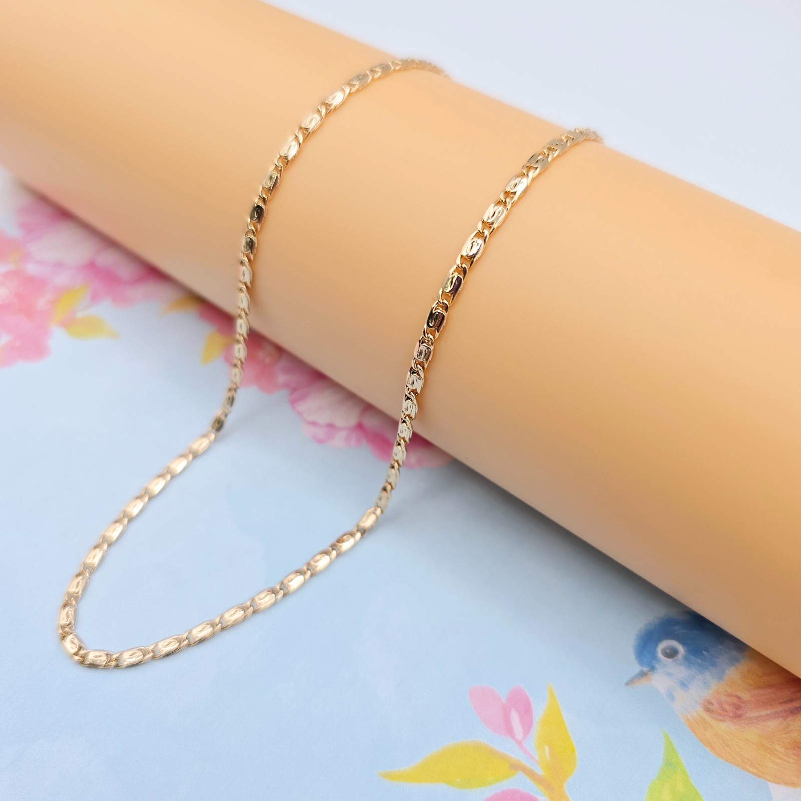 Chain Necklace for Men & Women, 19.7 Inch, XPNL0094 Elegant Box Link Rose Gold