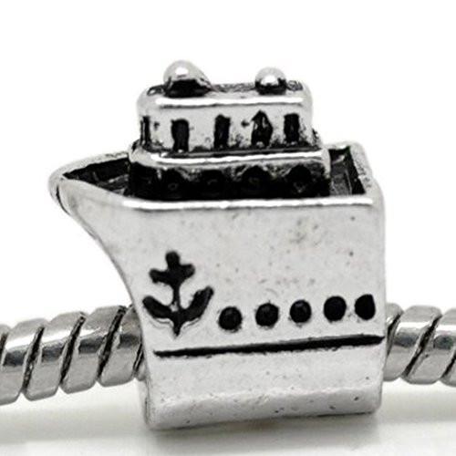 All Aboard Cruise Ship Charm European Bead Compatible for Most European Snake Ch