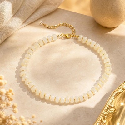Resin Beaded Choker Necklace for Women, Colorful Lightweight Statement Jewelry f