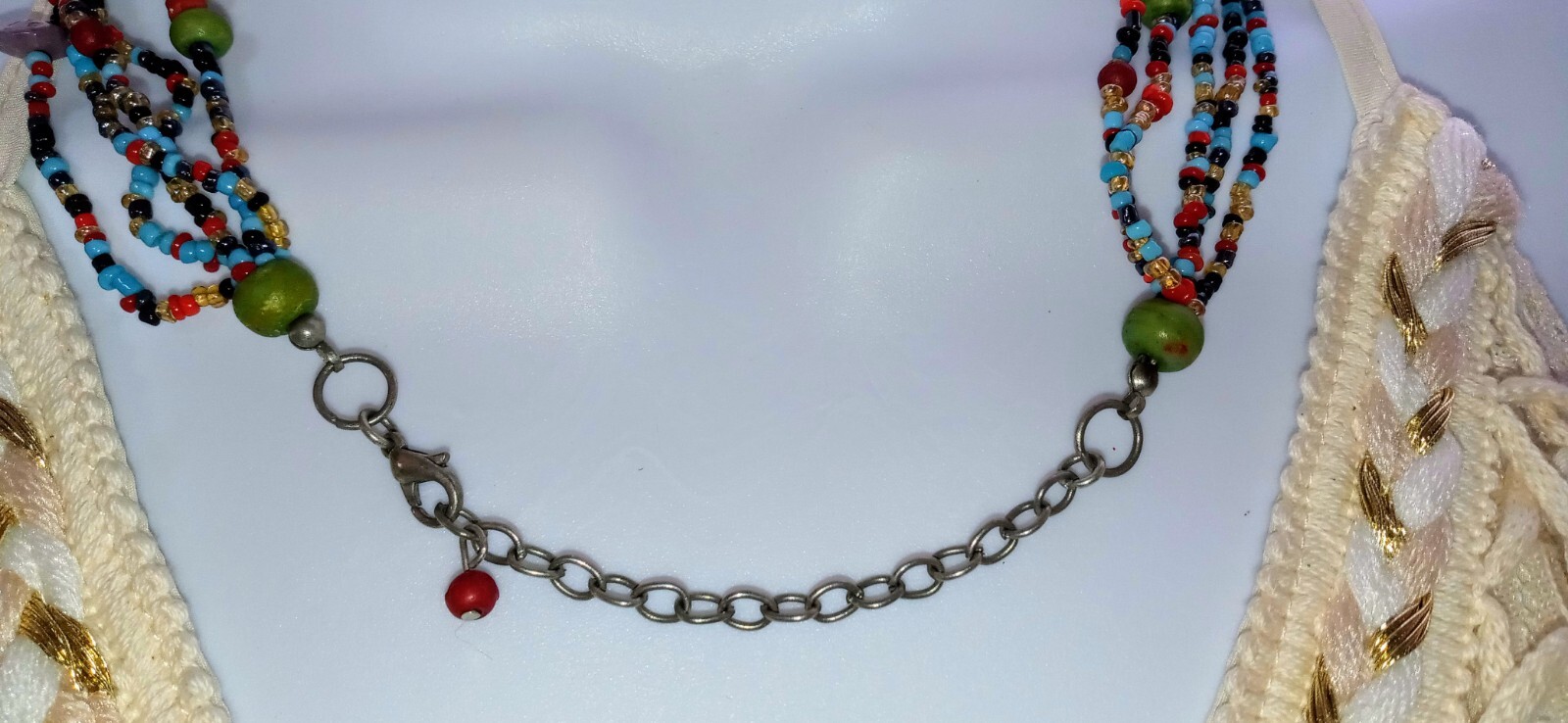 Assorted Multi Strands Mixed Seed Beads Stones Wood Beads Boho Hippie Necklace