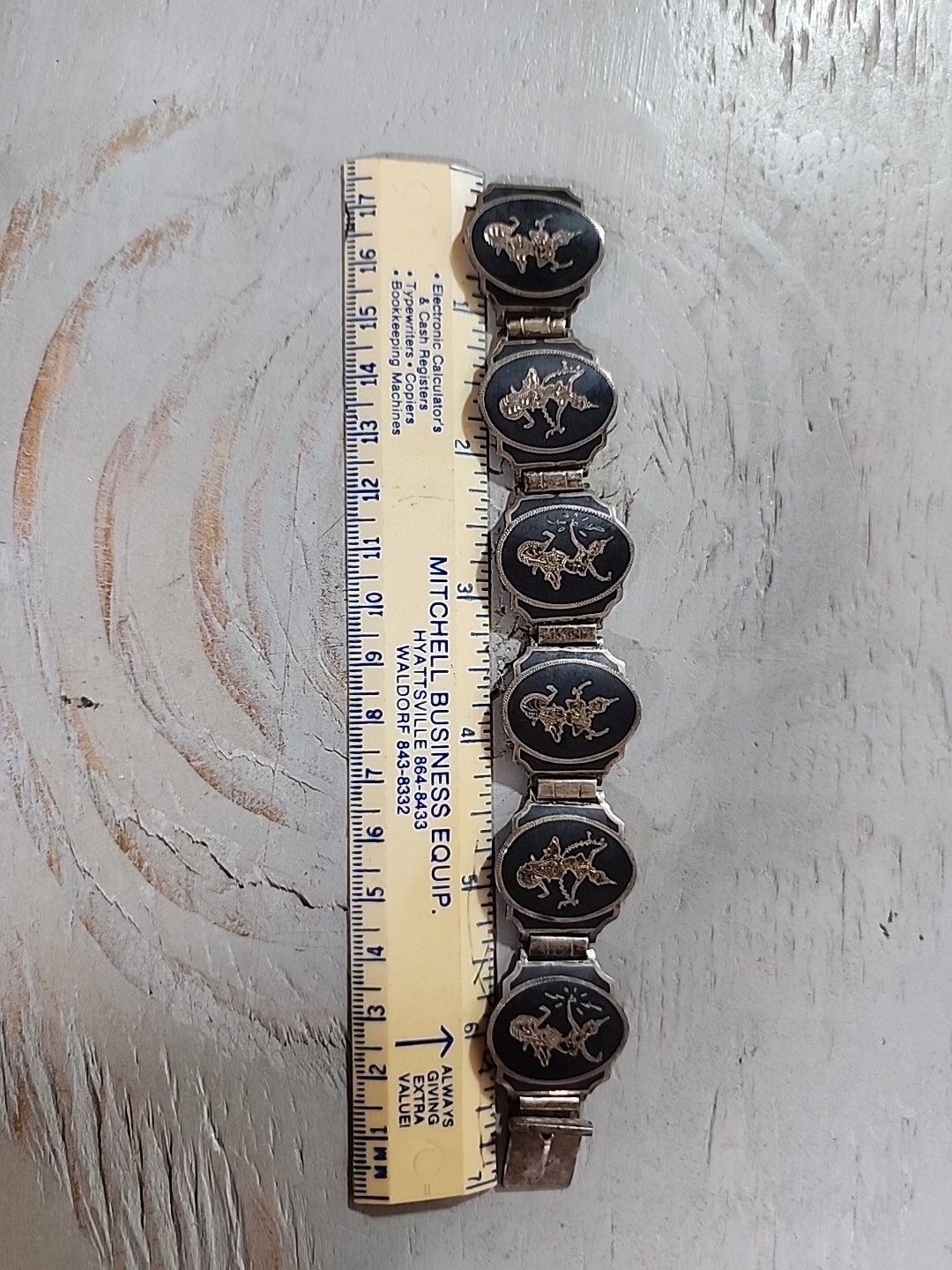 BEAUTIFUL VINTAGE NIELLO SIAM STERLING SILVER BRACELET 30G 7″ Mother’s Day Gift