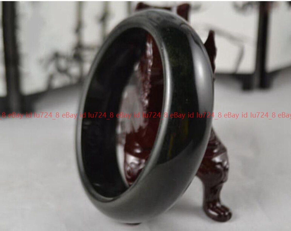 Natural Black Hetian Nephrite Jade Gemstone Bangle Bracelet 56-62mm Jewelry