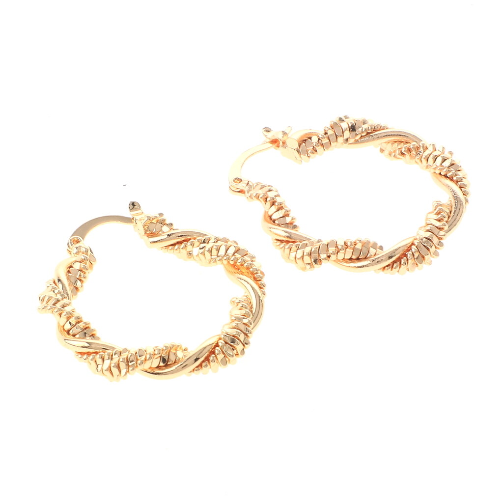Gold Tone Gold Plated Hoop Earrings OYE580-G30