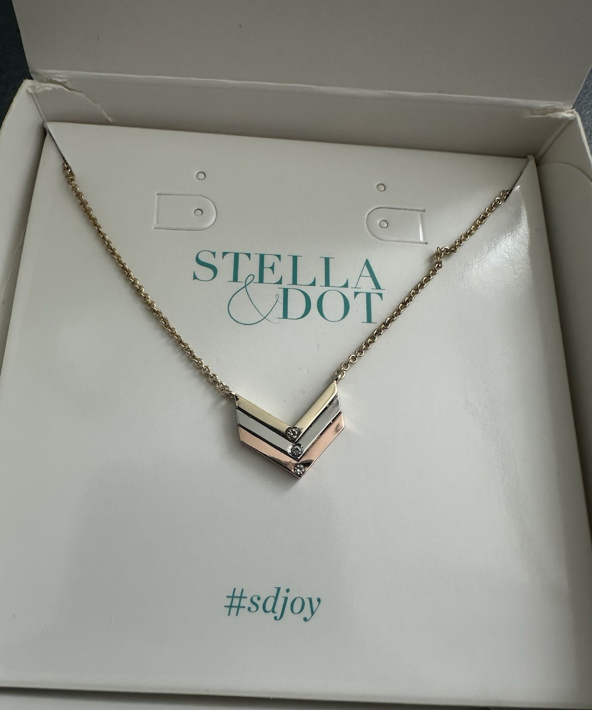 Stella & Dot Convertible On the Mark Necklace Mixed Metals Fashion Jewelry NEW