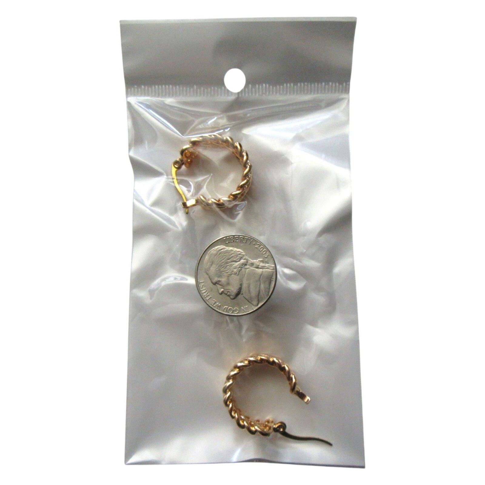 14K Gold Zinc Alloy Solid Geometric Linked Hoop Earrings ✨ NEW & TRENDY! ✨