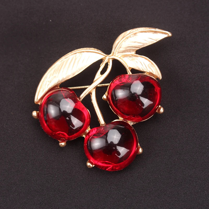 Women Men Unisex Cherry Lover Brooch Fashion Animal Pins Badge Jewelry