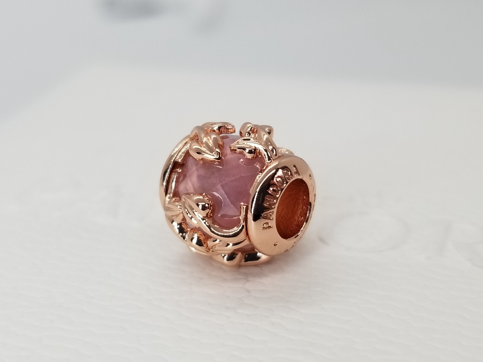 Authentic Pandora moments Rose gold Pink Decorative Leaves Charm
