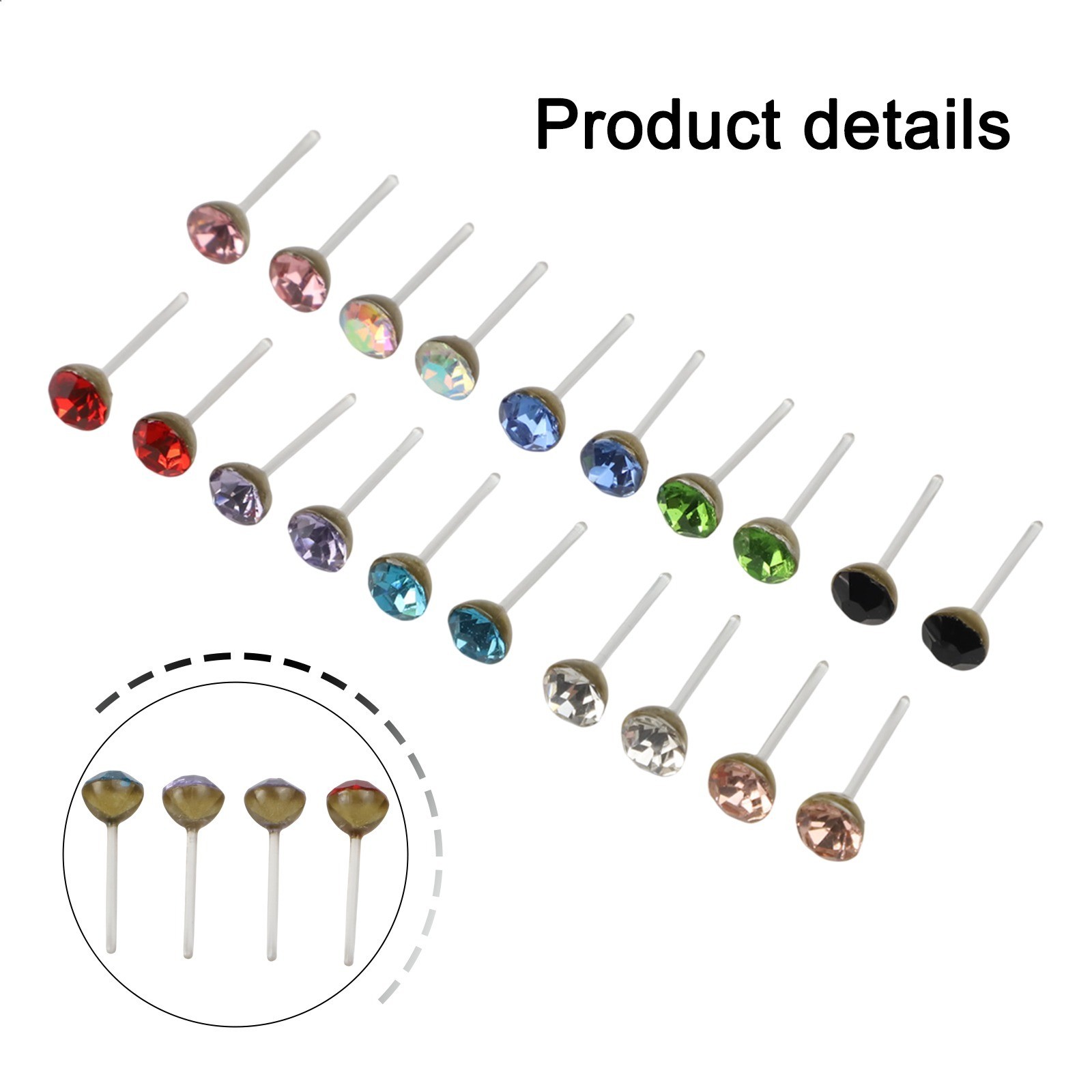 20 Pairs Stylish Zircon Earrings Set in Various Colors for Fashion Lovers
