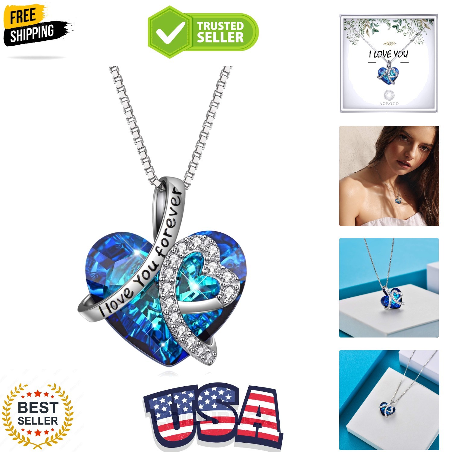 To My Wife Necklace From Husband Gift I Love You Forever Necklace 925 Sterlin…