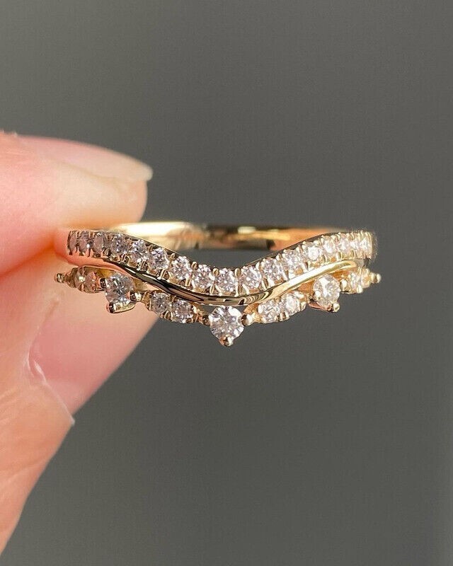 2 Ct Round Cut Simulated Diamond Engagement Ring 14K Yellow Gold Plated