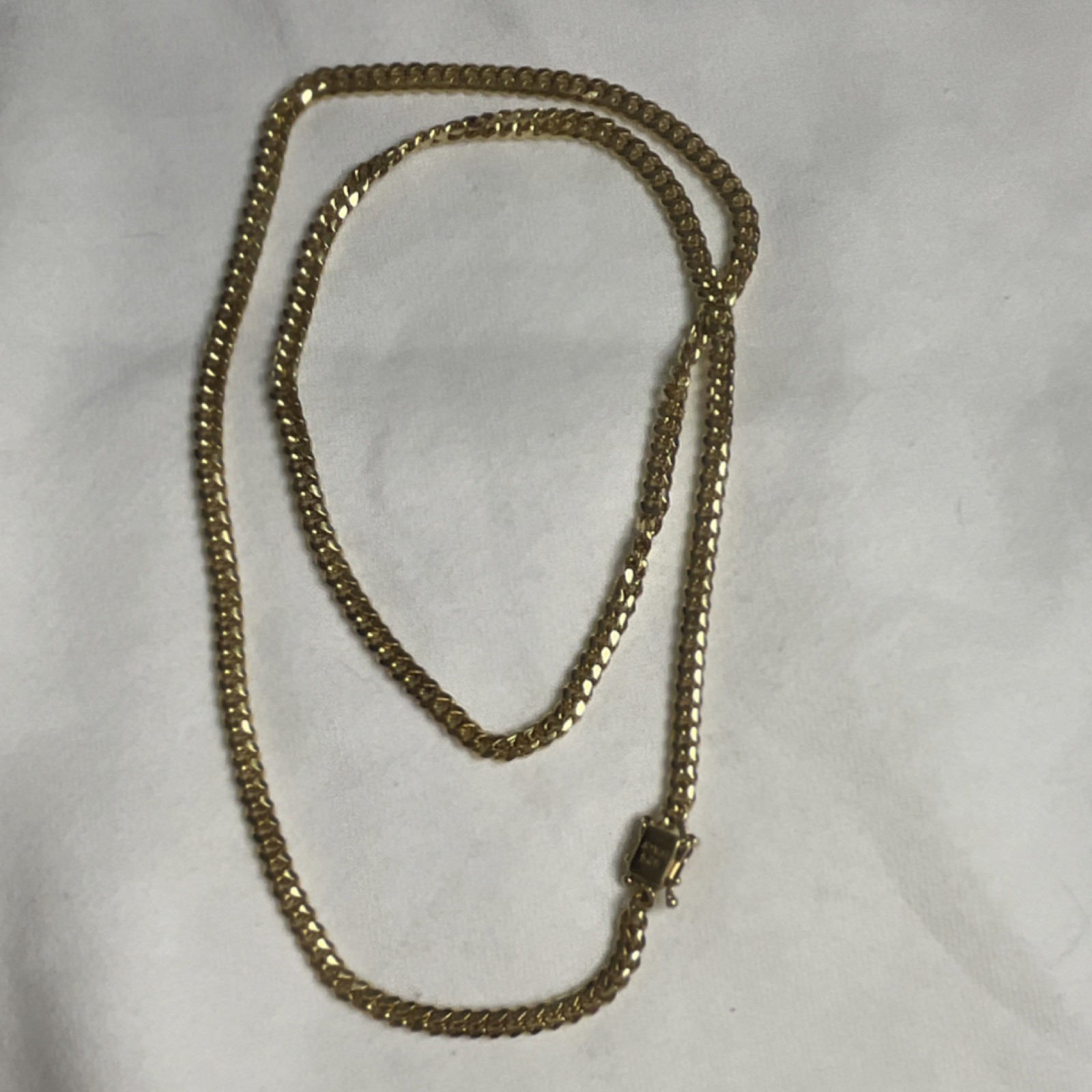 4mm 10k Gold Plated Miami Cuban Link Chain Necklace