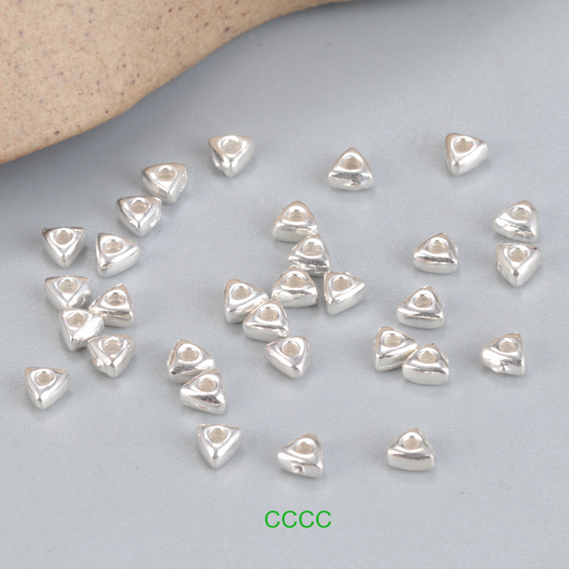 S925 Sterling Silver Triangle Beads Irregular Silver Fragments DIY Handmade