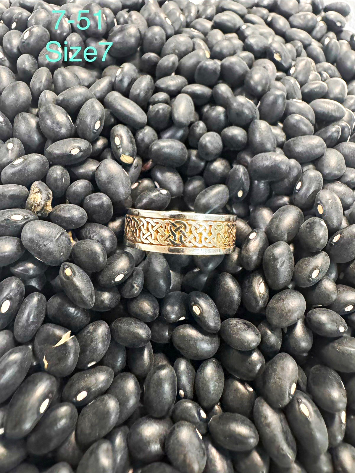 Silver Metal Celtic Knot Band Ring Size 7
