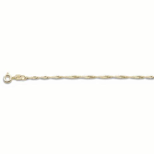 025-1.3MM Yellow Gold Plated Singapore Chain .925 Solid Sterling Silver