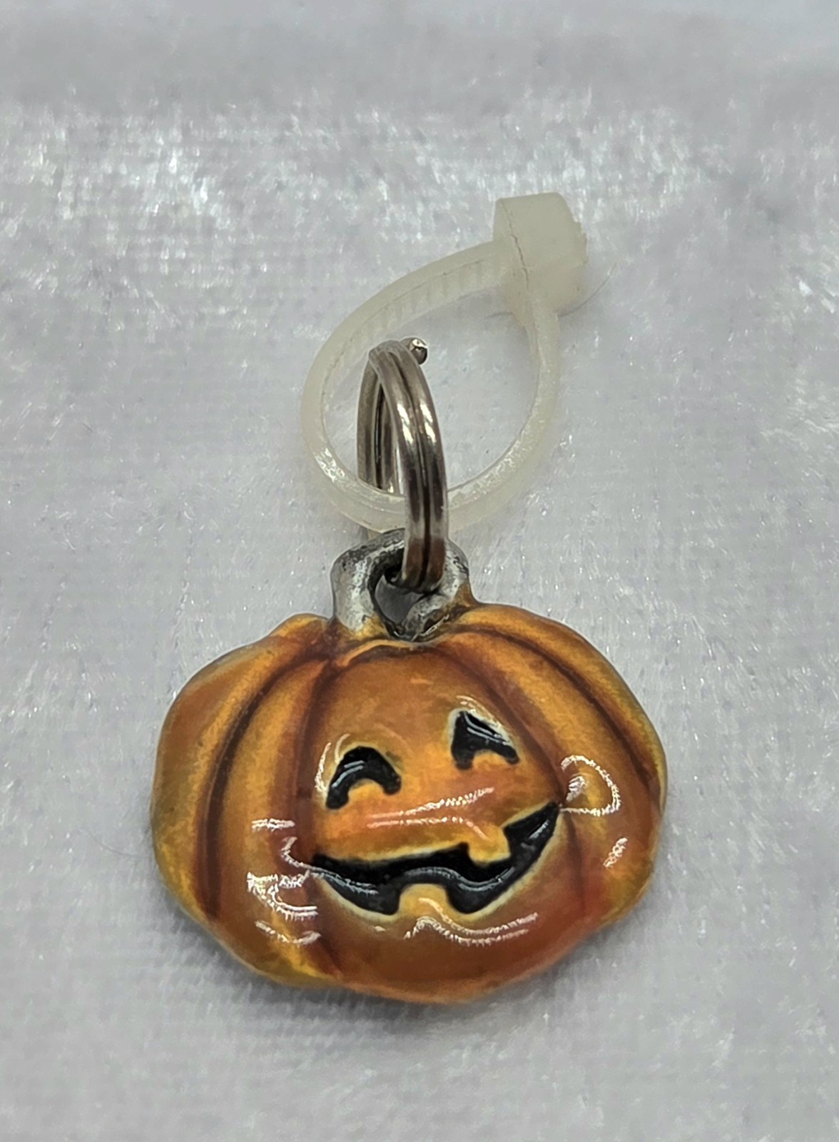 Retro Early 2000s Ganz Jack-o-lantern Pumpkin Charm Enamel Reversible Vintage