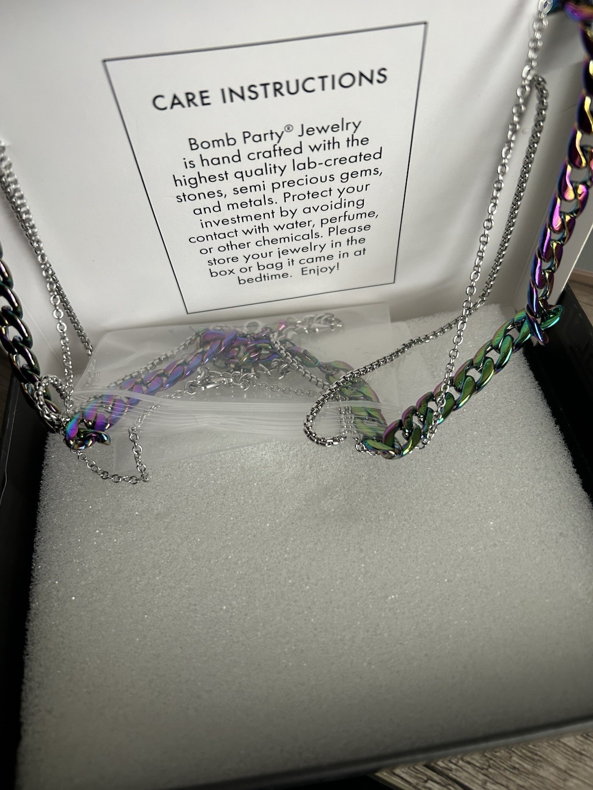 Bomb Party Lux Layers Spring 2023 3 Necklaces Evil Eye Rainbow New