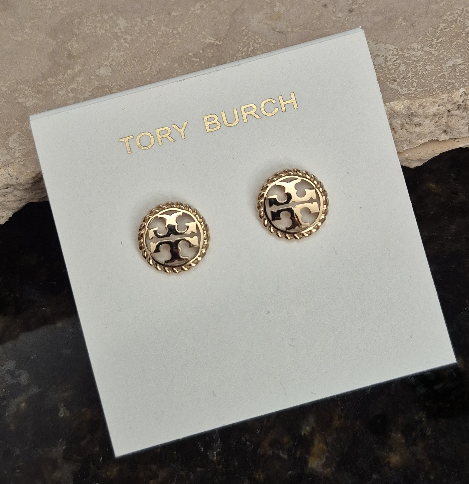 🔥FINAL PRICE DROP!🔥 NEW Tory Burch Rope Logo Stud Earrings