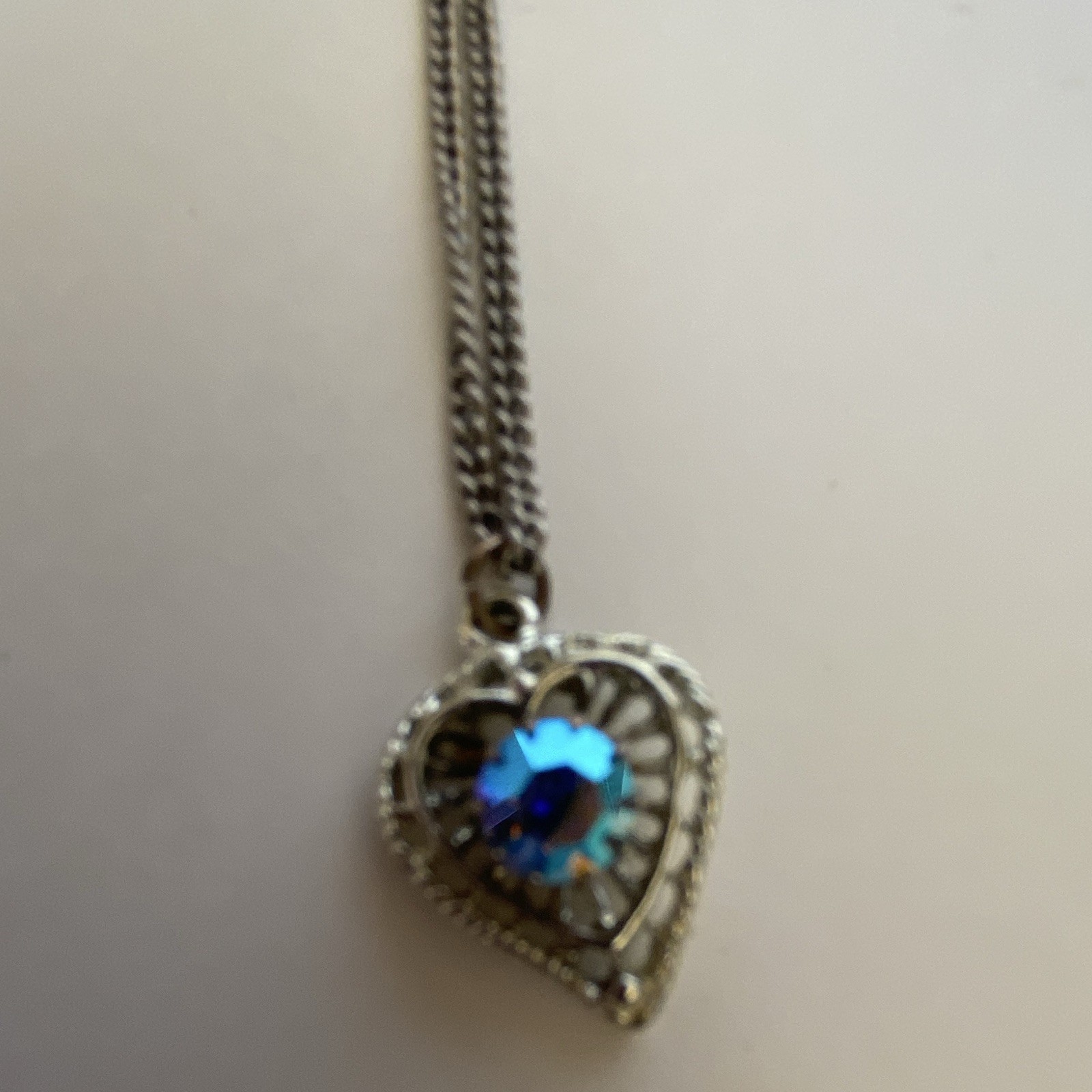 Multicolor Heart Crystal Rhinestone Jewelry Set Necklace & Stud Earrings Silver