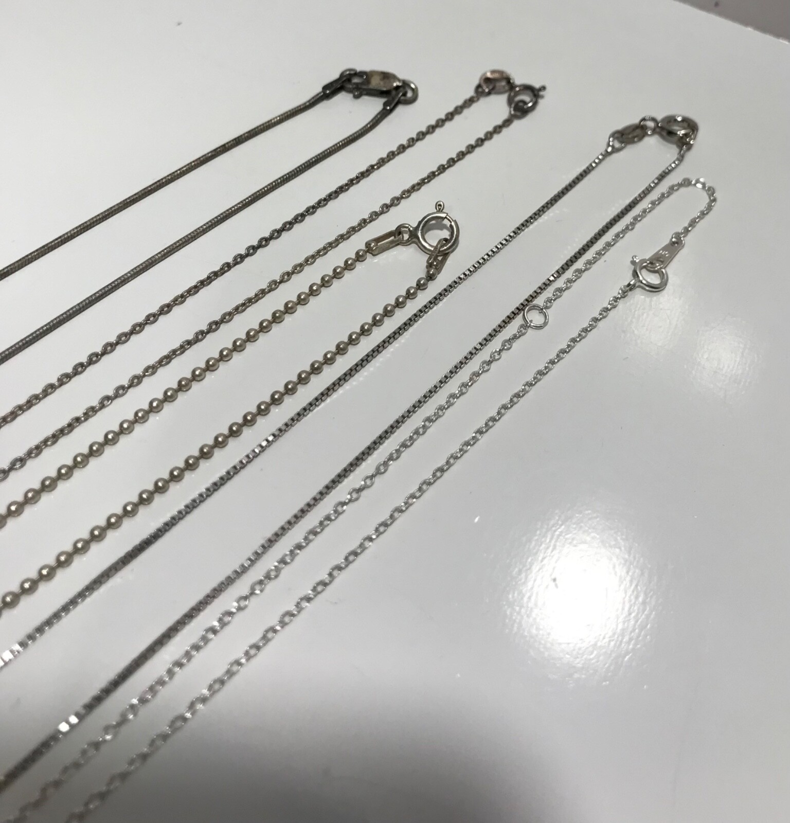 Sterling Silver Lot Of 5 Chain Necklaces With Pendants #9