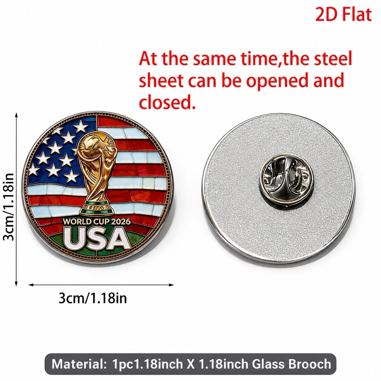 RARE World Cup 2026 USA American Flag Commemorative Collector Pin / Brooch/Lapel