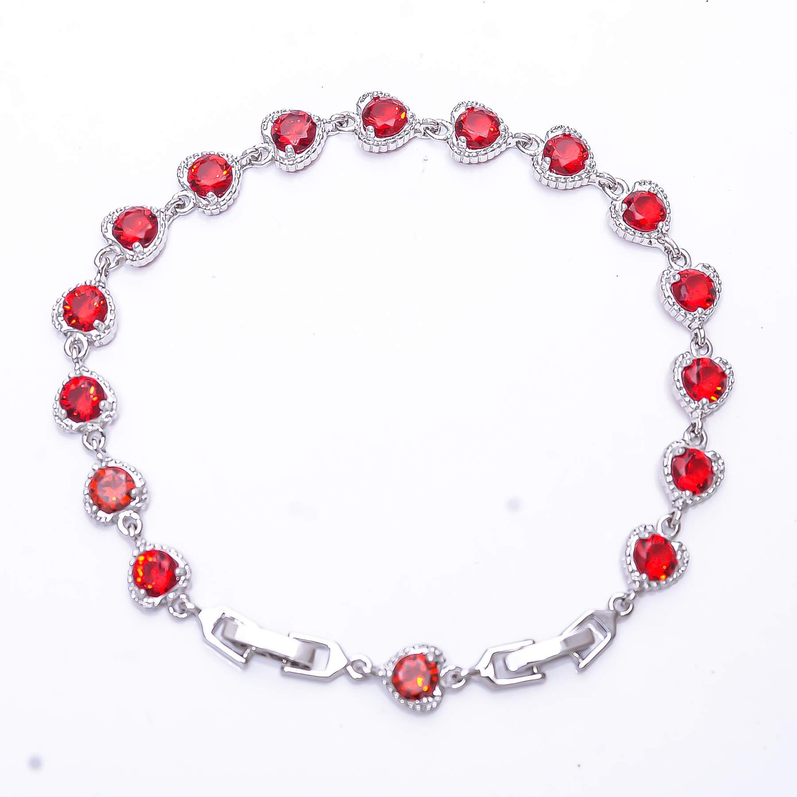 Red Garnet 925 Sterling Silver Tennis Bracelet 7.99″, Christmas Gift B6941