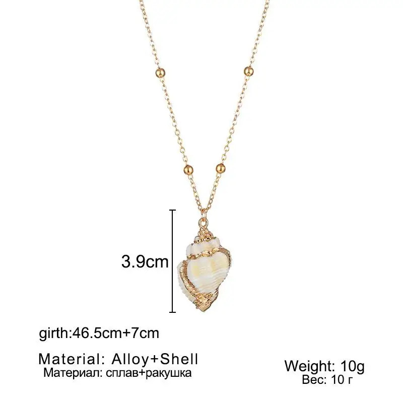 Bohemia Conch Shells Necklace Sea Beach Shell Pendant Necklace For Women Female