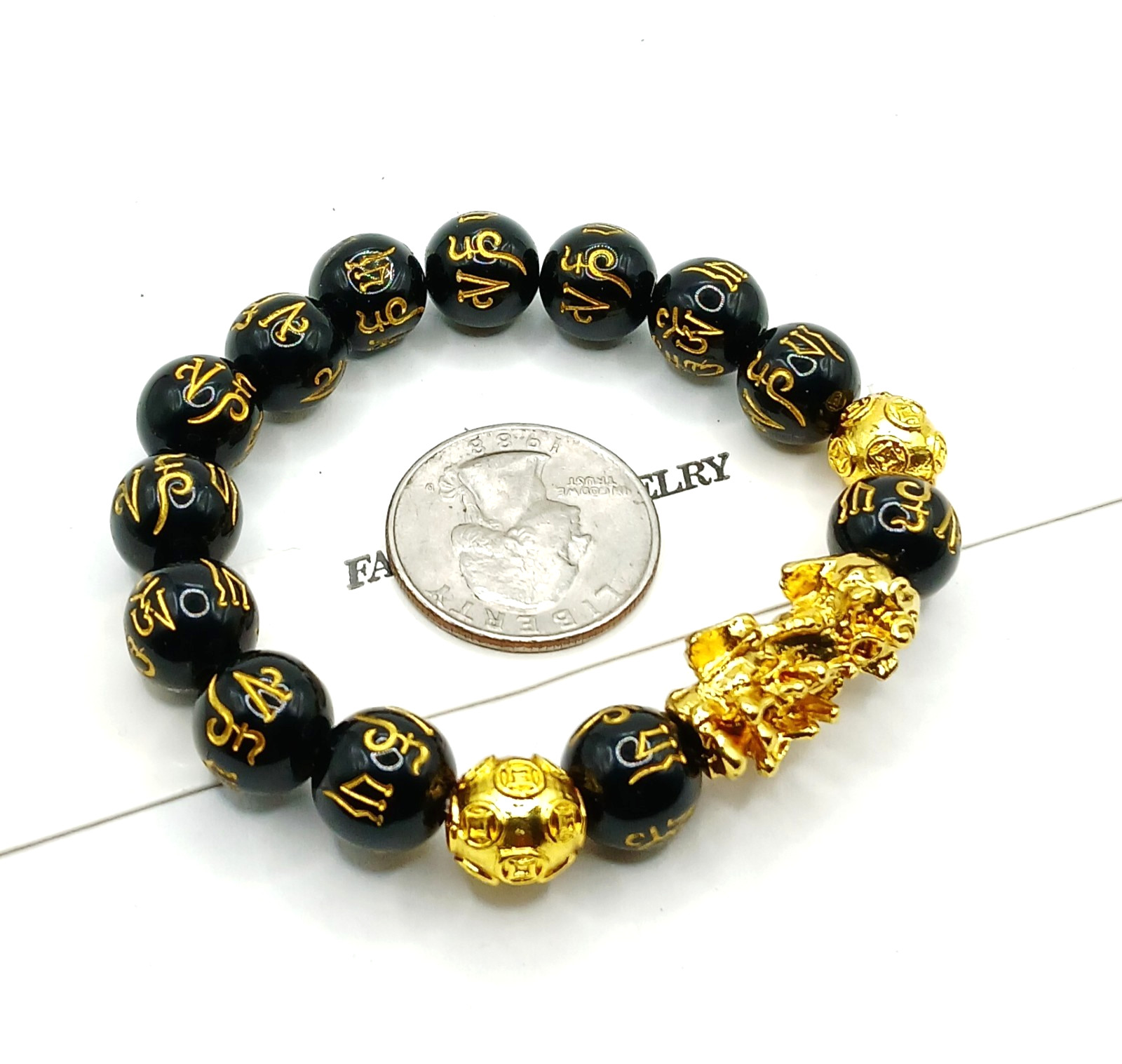 Asian Styled Dark Brown & Gold Tone Beaded Fashion Bracelet … Se65