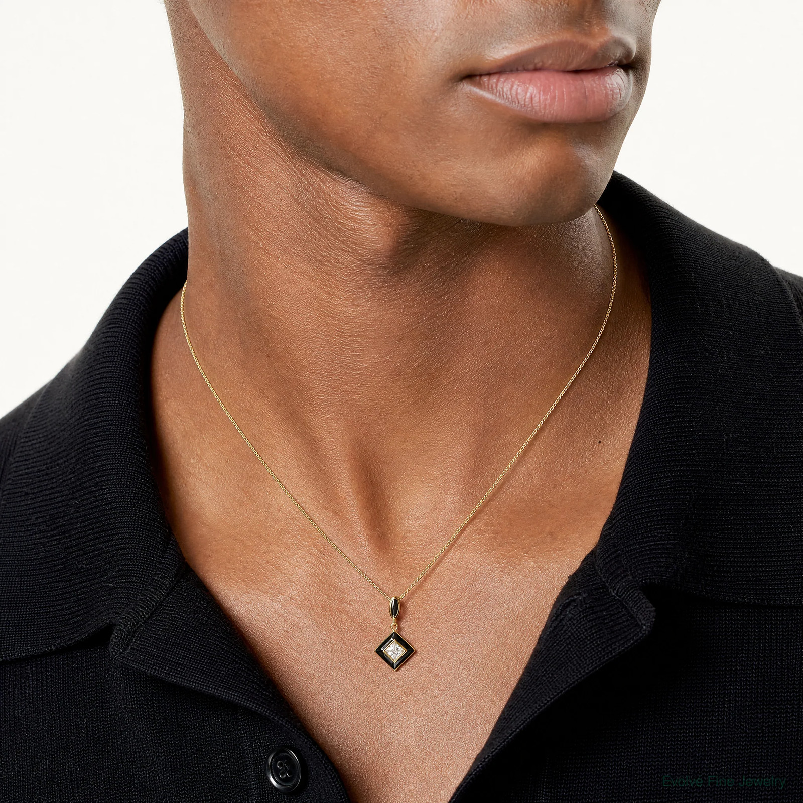 Sterling Silver Gold-Plated CZ Enamel Pendant