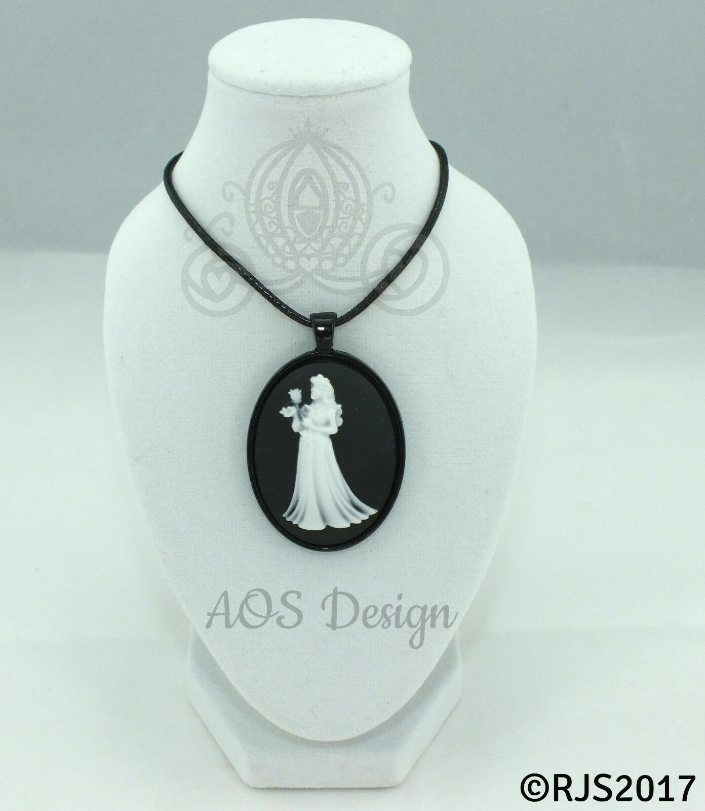Sleeping Beauty Aurora Pendant Necklace, Pink Cameo Jewelry