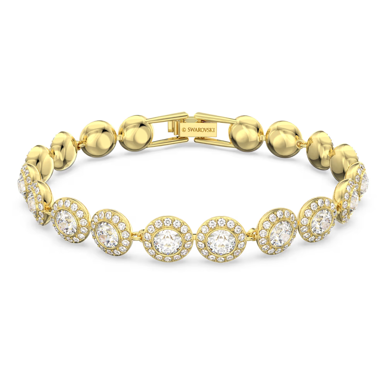 Swarovski Una Angelic bracelet Round cut, White, Gold tone plated 5505469
