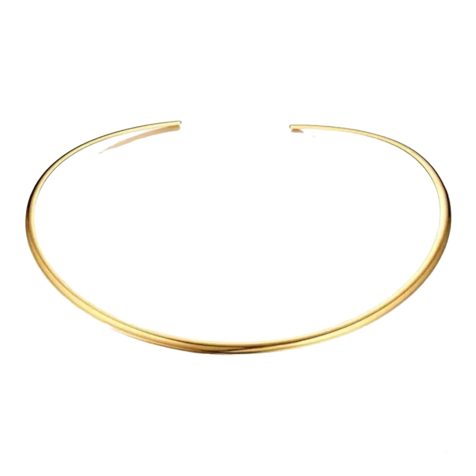 ZARD Solid Flat Choker Slider Open Collar in Gold Vermeil