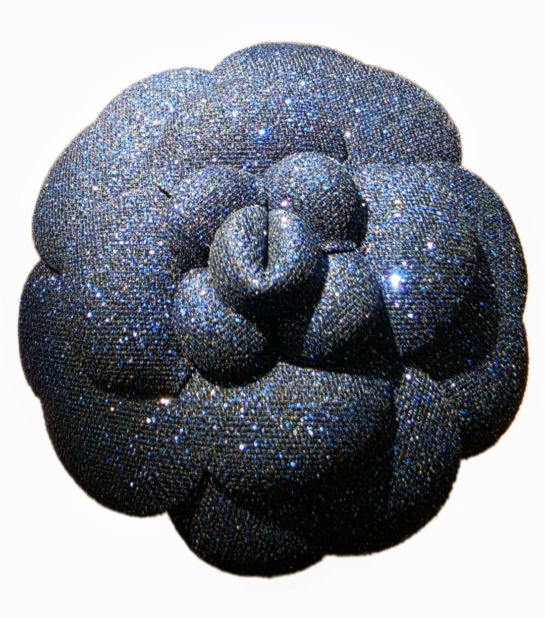 5 Authentic CHANEL Camellia Brooches/Pins Navy Blue VIP Beauty Gift