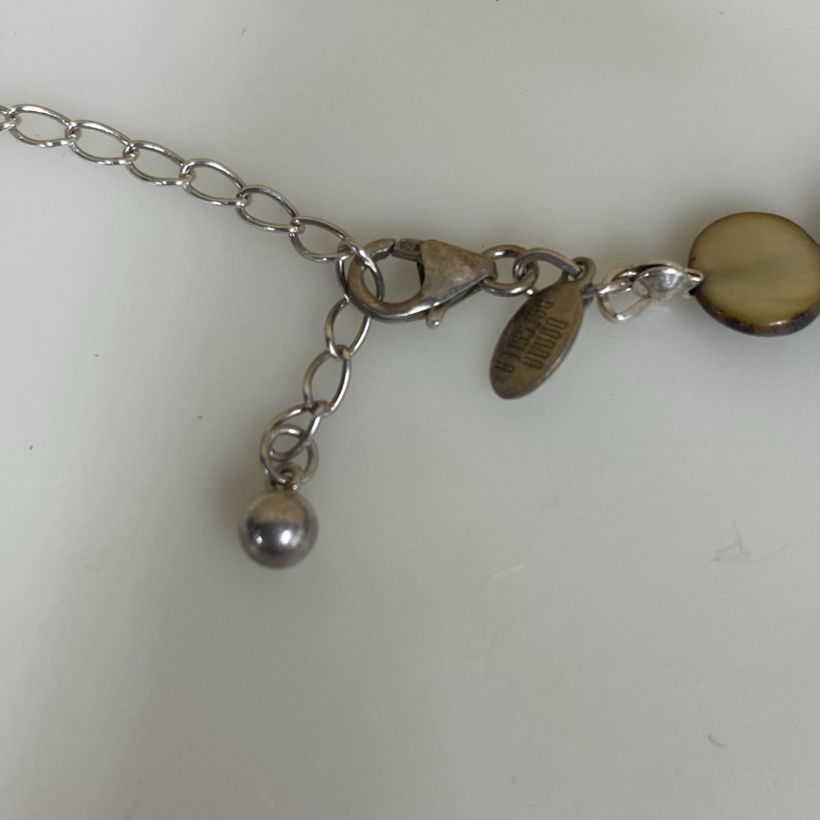 Donna Dressler Necklace Beaded Black Tans 925 Jewelry Womens Fashion
