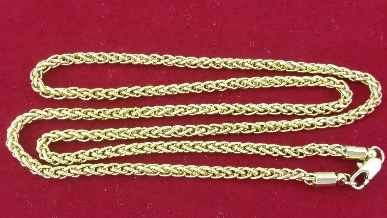 14k Gold Clad Stainless Steel Round Knitted Franco Rope Chain Necklace 3mm