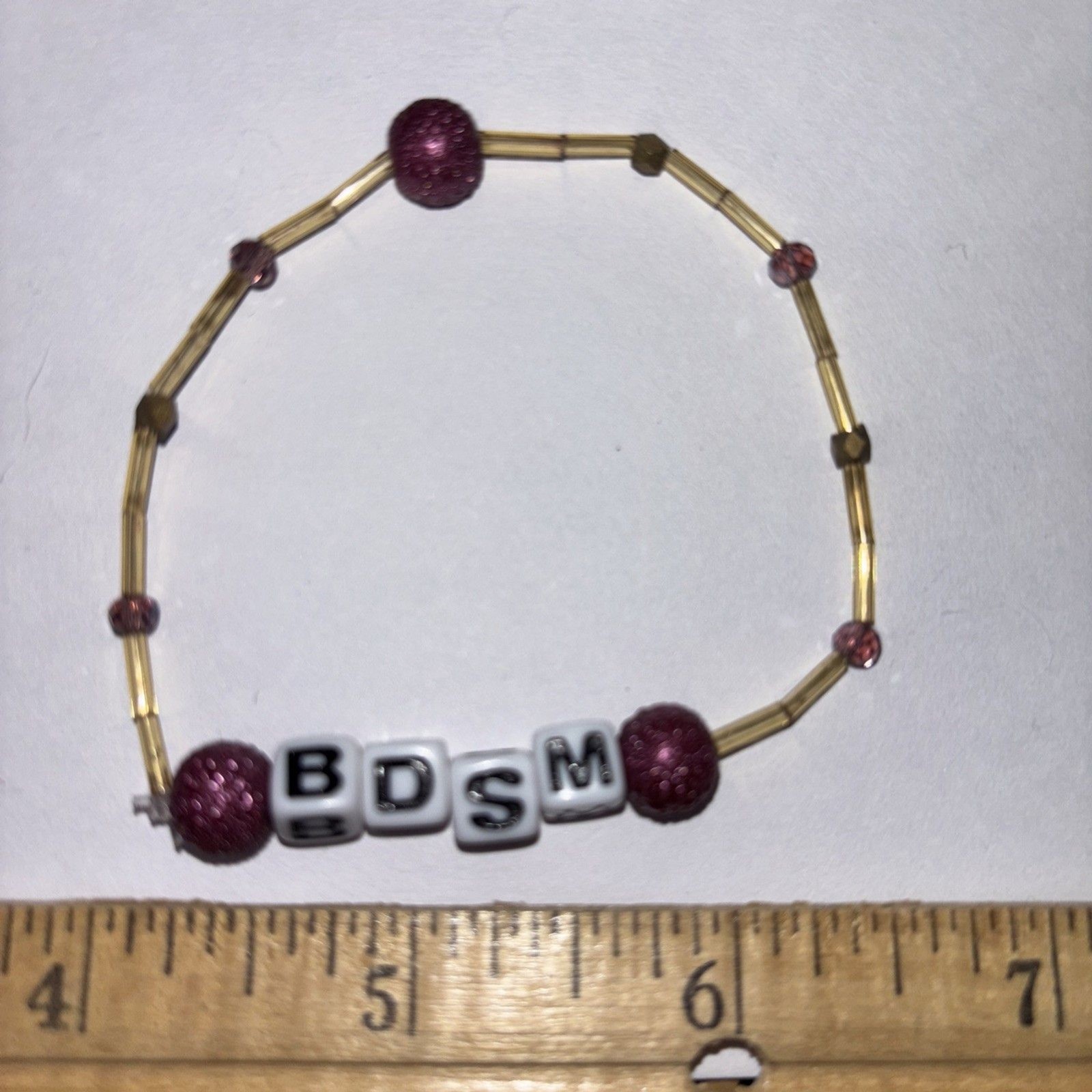 Multicolor “Bdsm” Bracelet Adult Humor Beaded Handmade Naughty Accessories