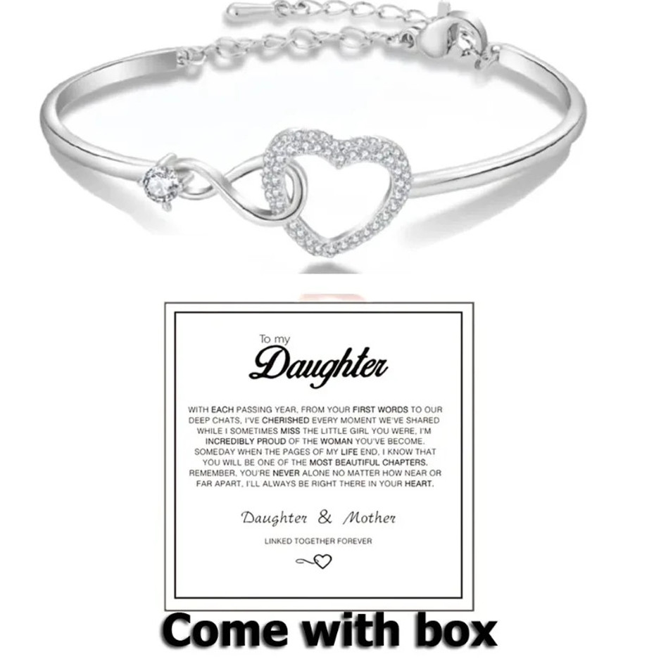 To My Daughter – Infinity Heart Bracelet – Forever Linked Together