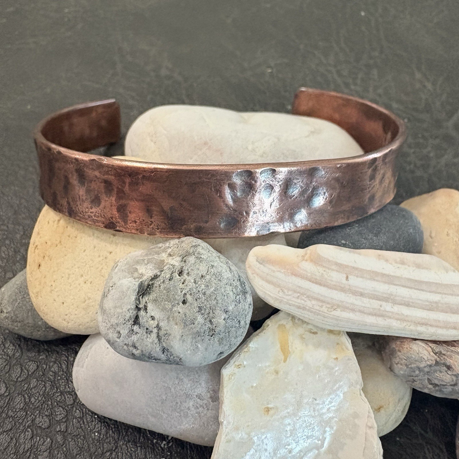 100% Pure Copper Handmade 1/2”Anklet Bracelet Men’s Women’s Hammered Cuff