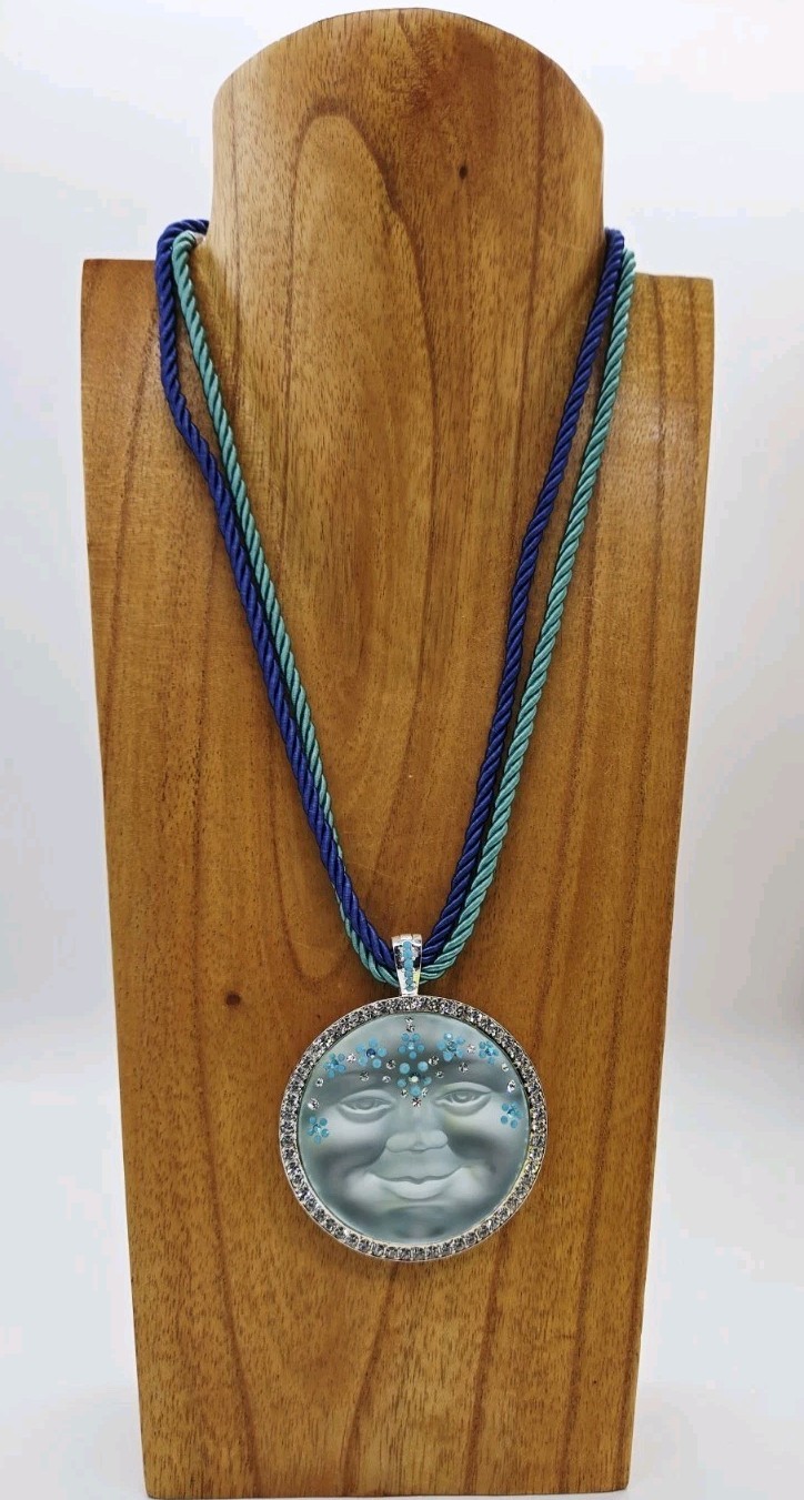 Kirks Folly Flower Moon Fold Over Pendant Necklace Set 2pc Lot One of a kind