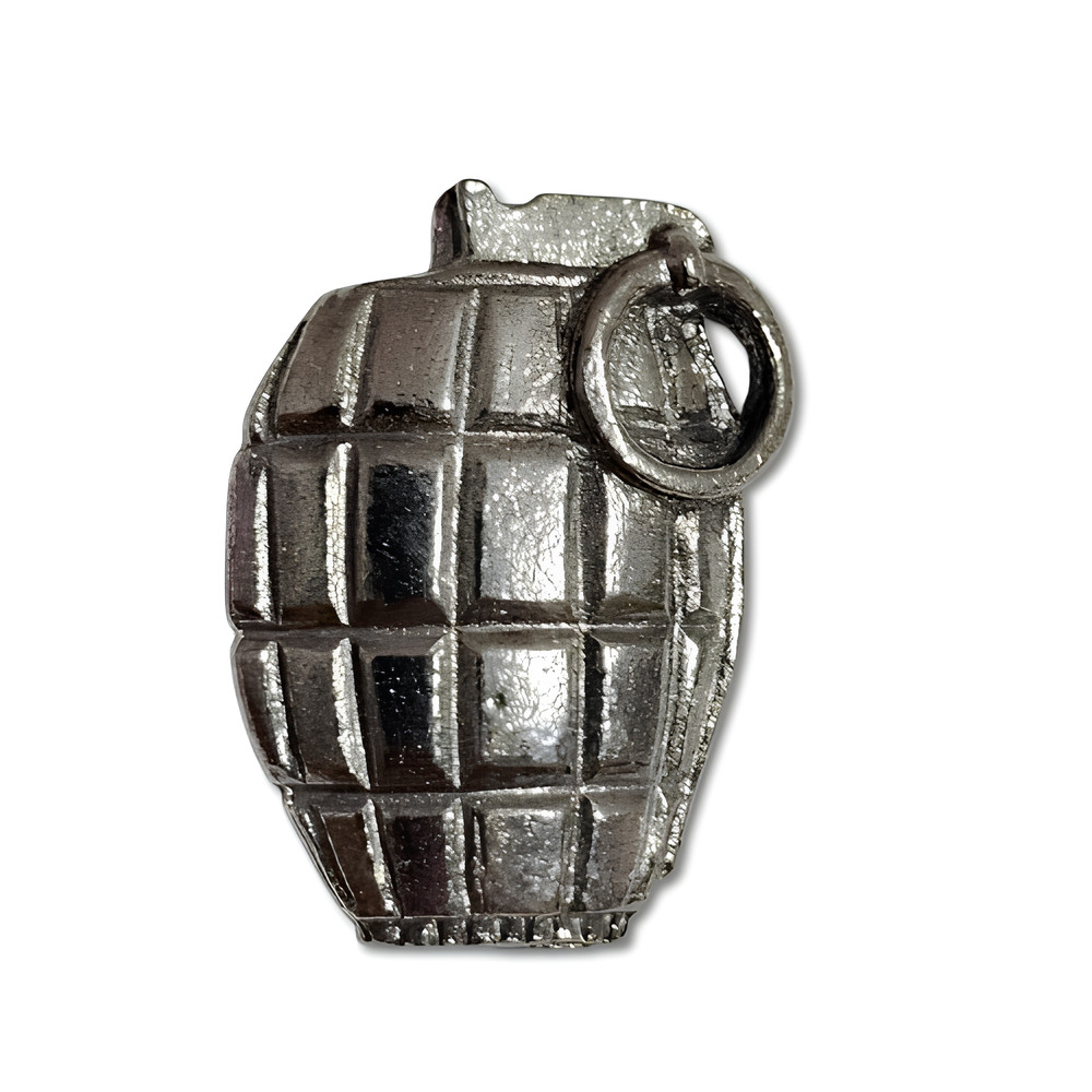 Hand Grenade Pin Badge English Pewter Military Army Collectors Brooch Gift 25mm